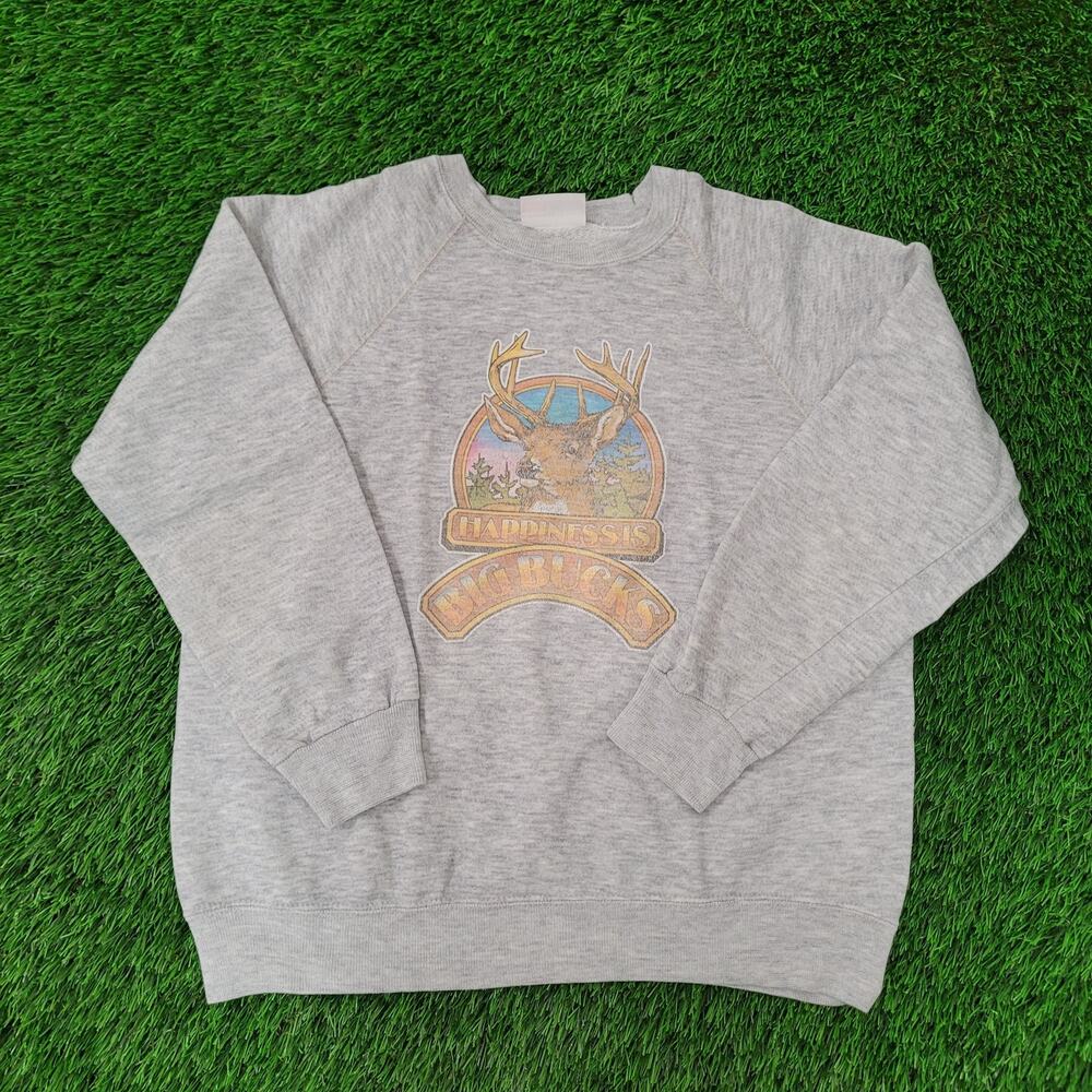 Vintage 90s Hunting Big-Bucks Sweatshirt Women XL 22x22 Boxy